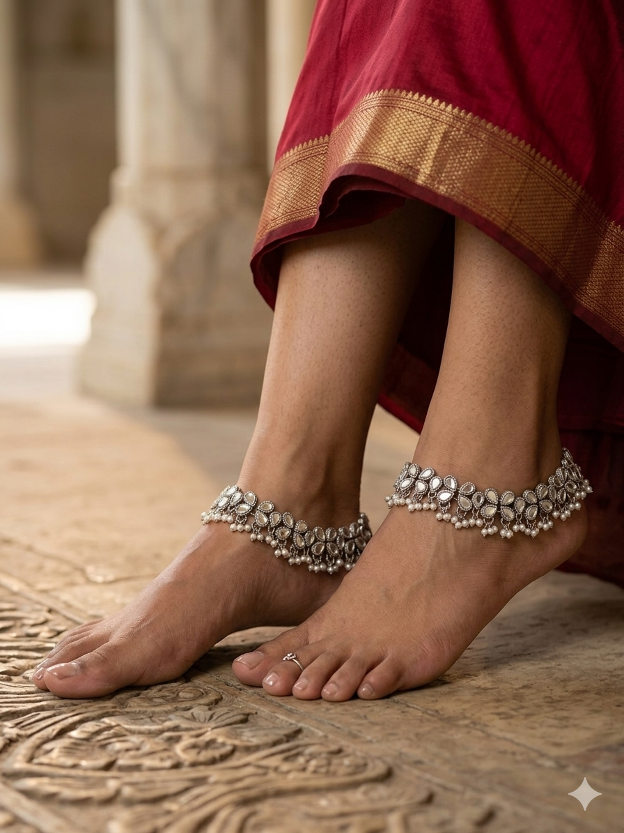 Kundan Anklet pair