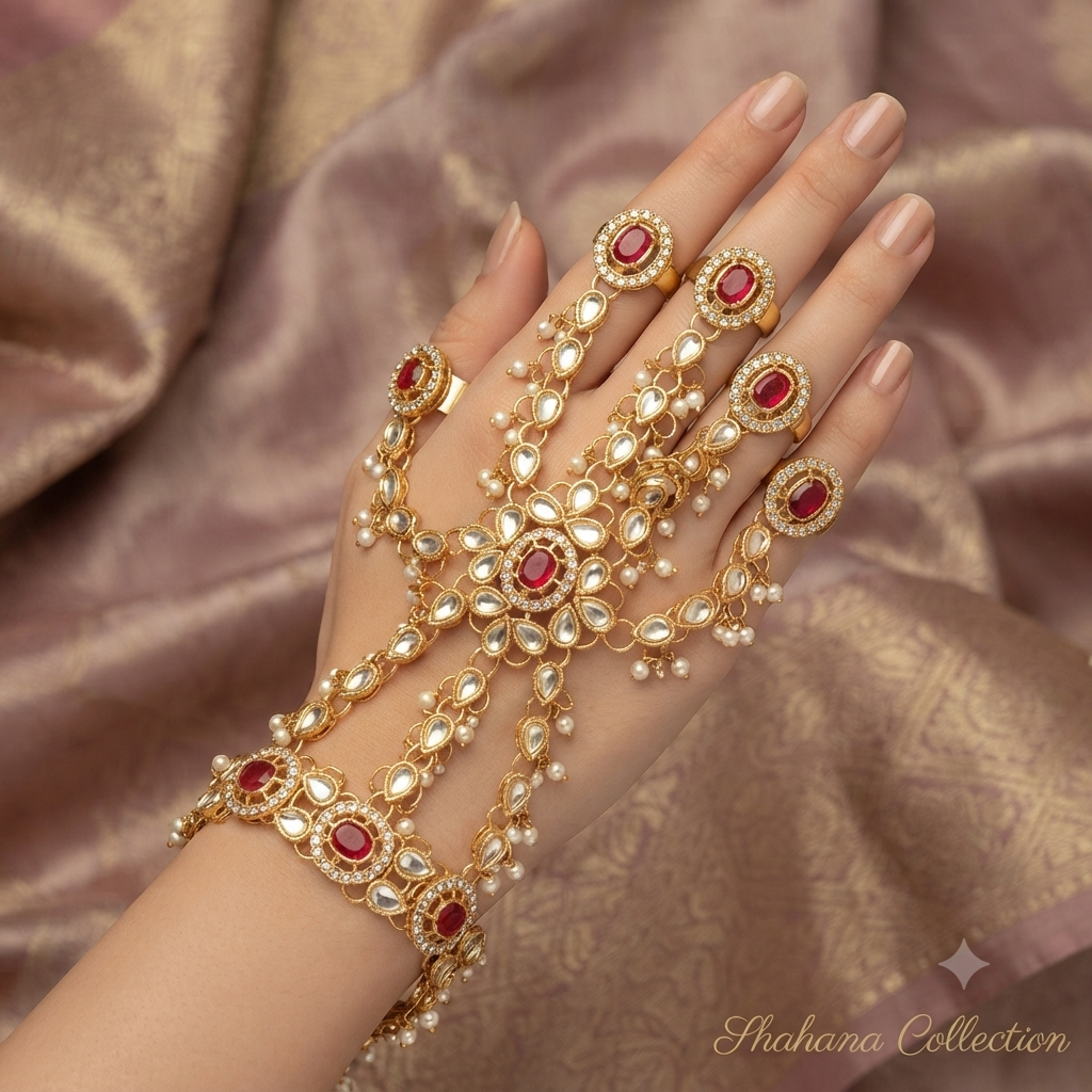 Aabroo Kundan  Hathphool
Adjustable size