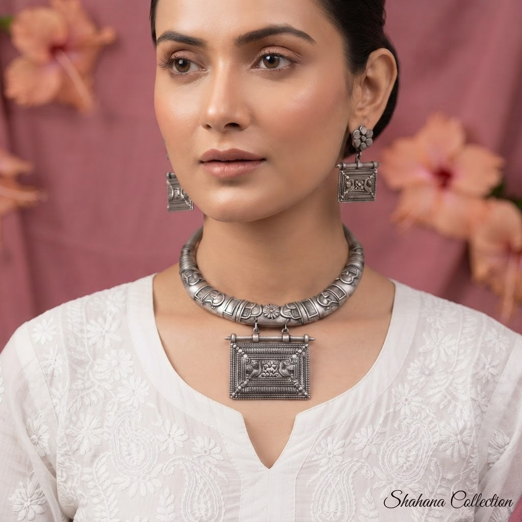 Rajgarh Silver Heritage Hasli Set