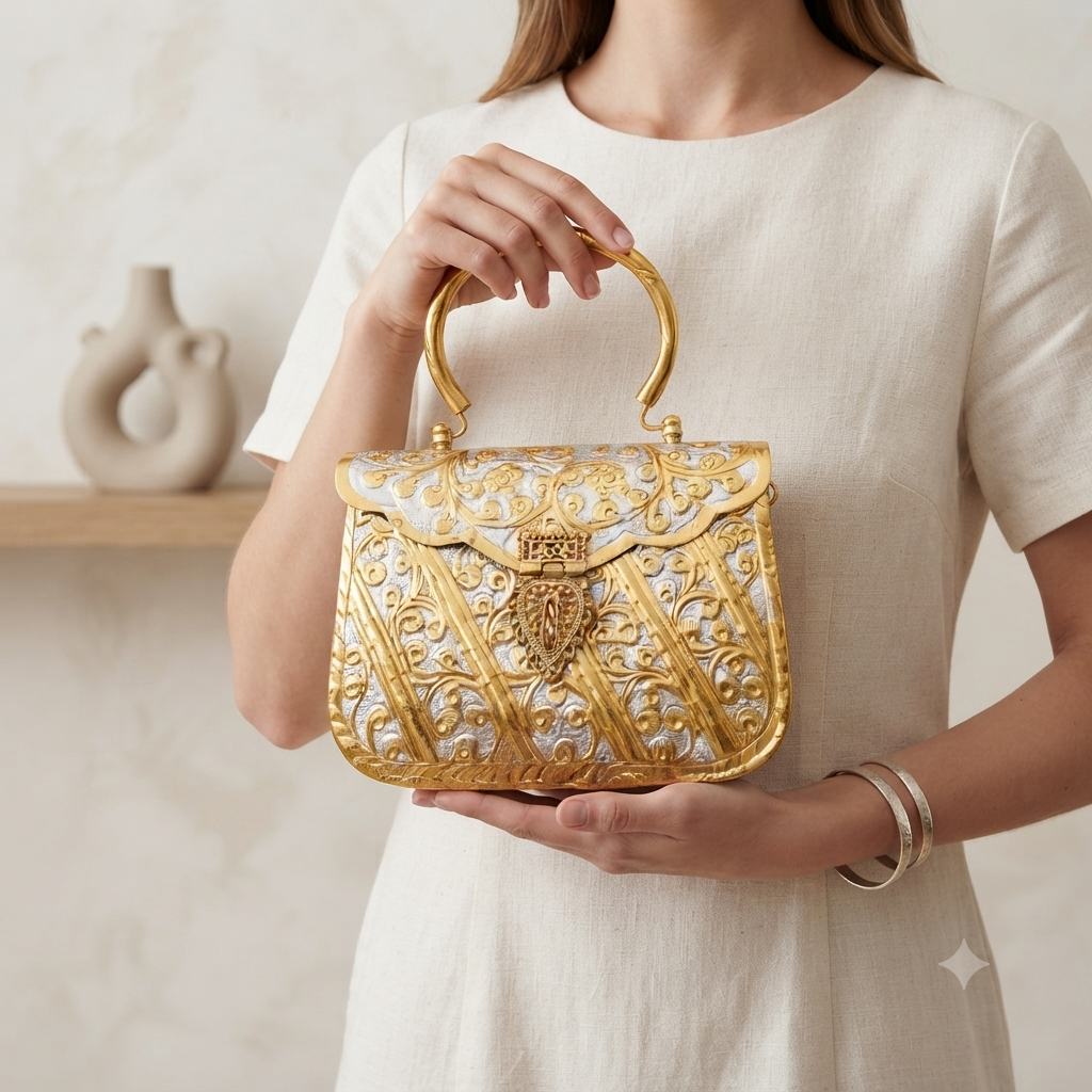 Golden Elegance Clutch