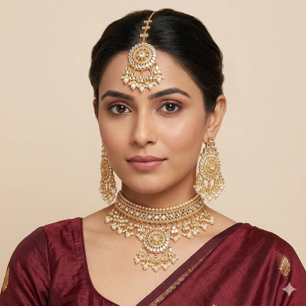 Mirror Kundan Set