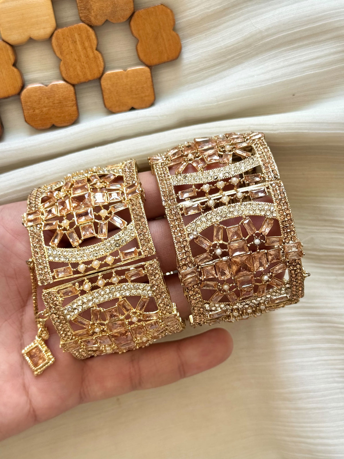Mahrani zircons bangles pair adjustable size