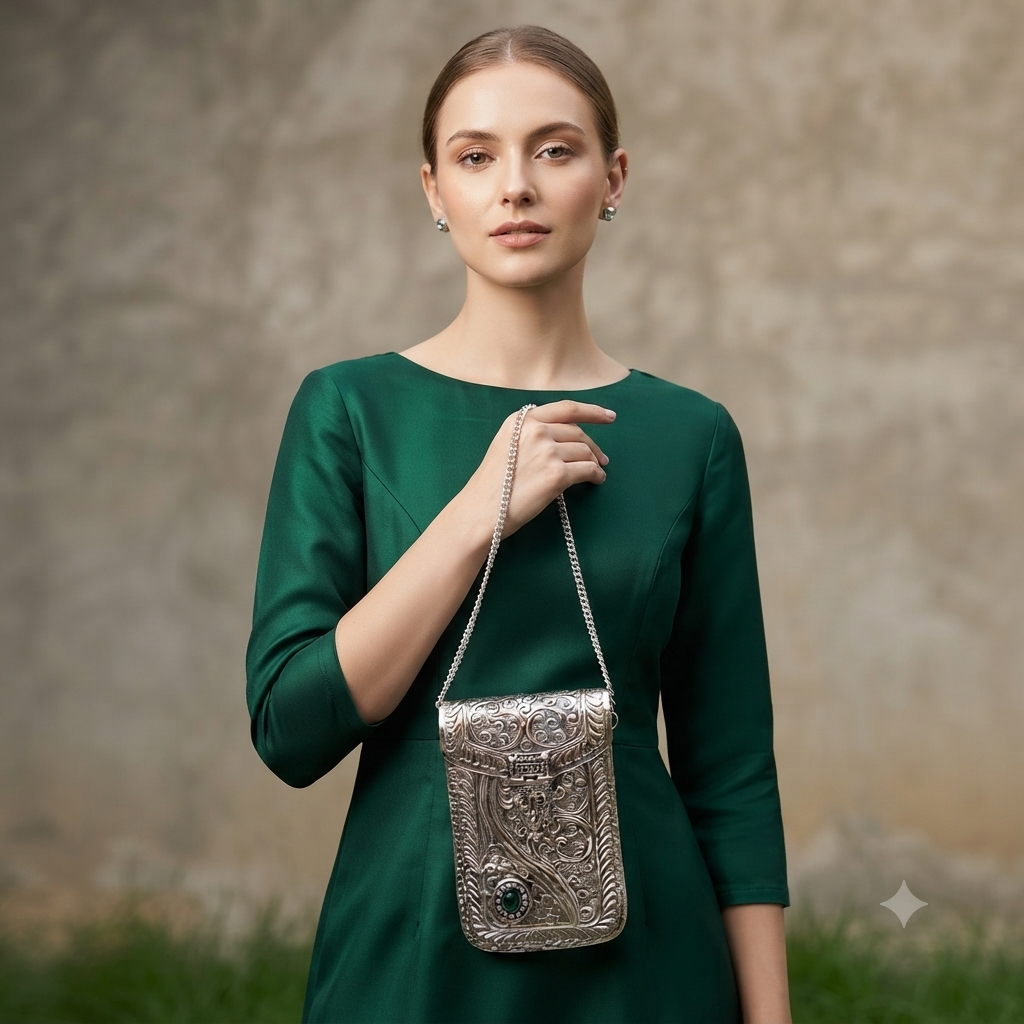 Mystic silver clutch