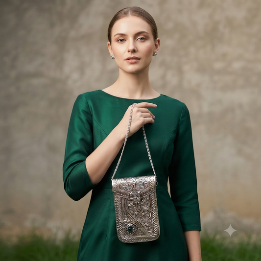 Mystic silver clutch