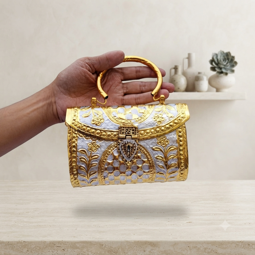 Zarina Gold Clutch