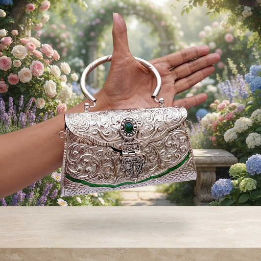 Zarmina Silver Clutch
