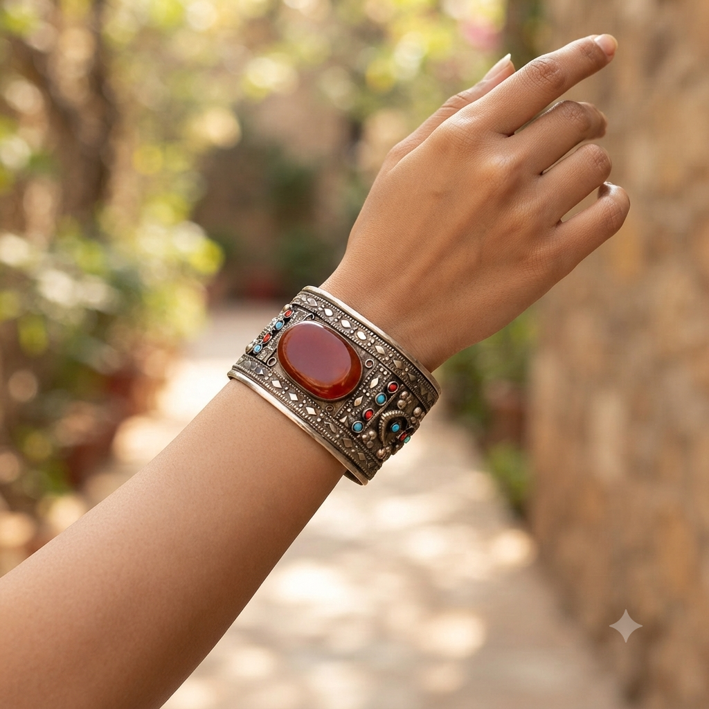 Mahogany Aqeeq Cuff