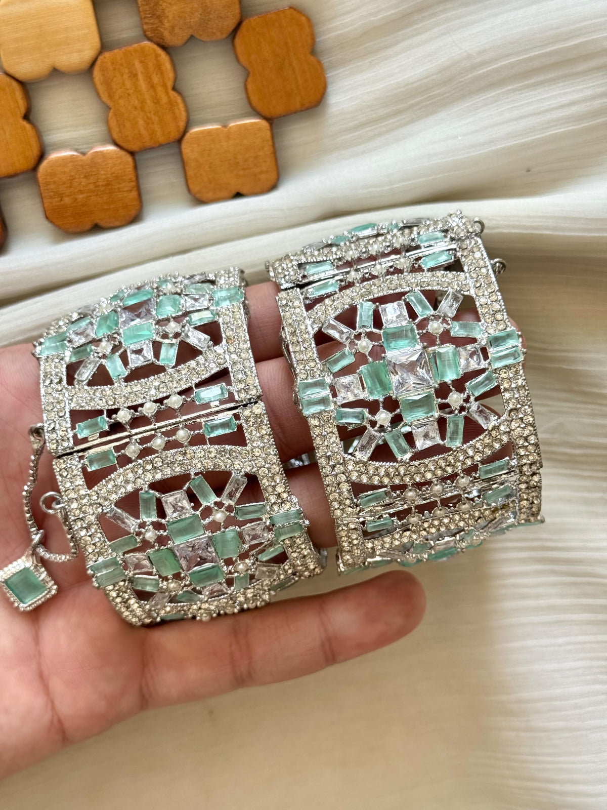 Mahrani zircons bangles pair adjustable size