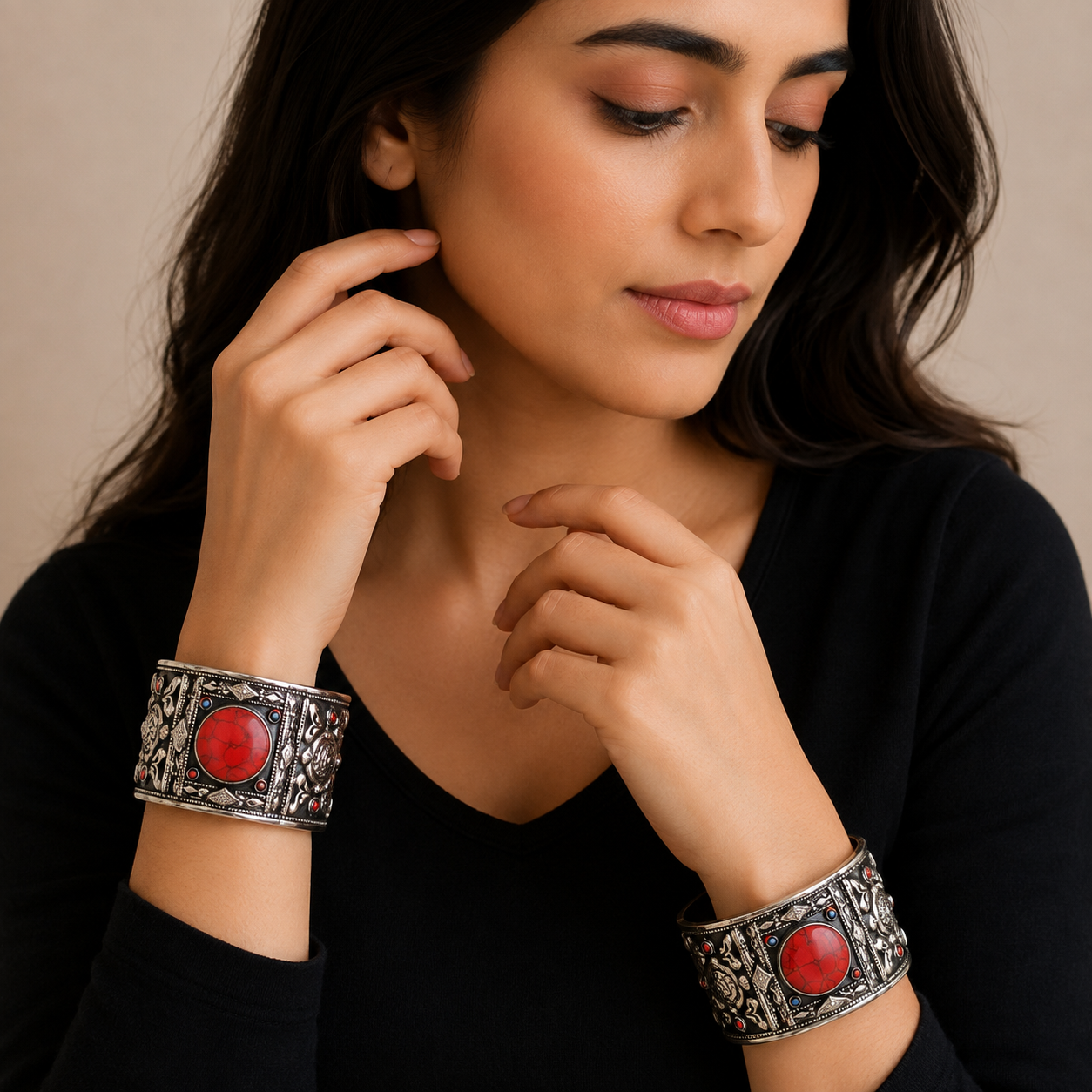 Ruby Nomad Cuffs pair
