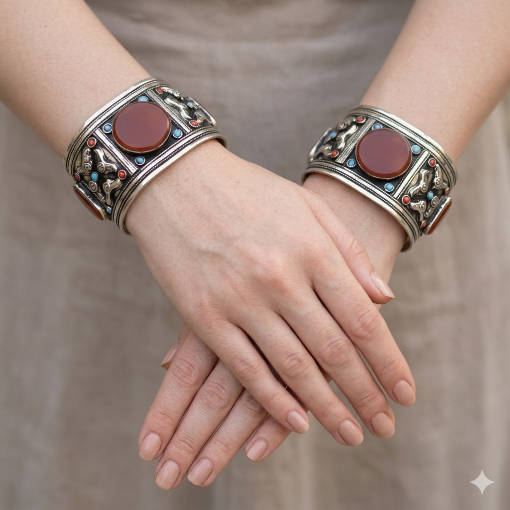 Cocoa Aqeeq Cuff pair