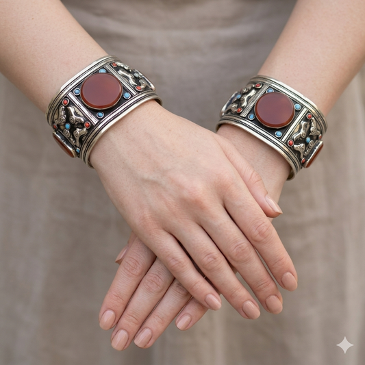 Cocoa Aqeeq Cuff pair