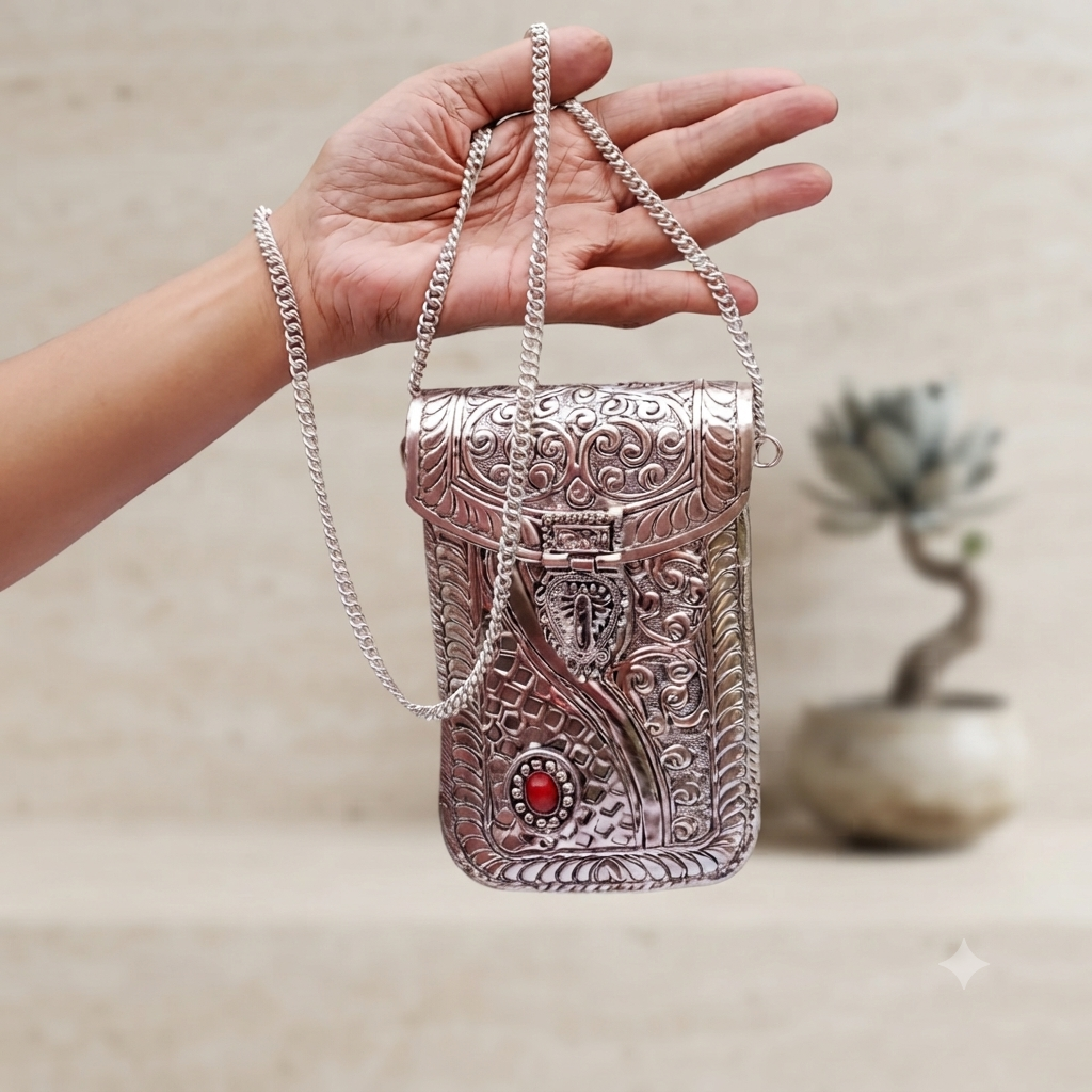 Mystic silver clutch