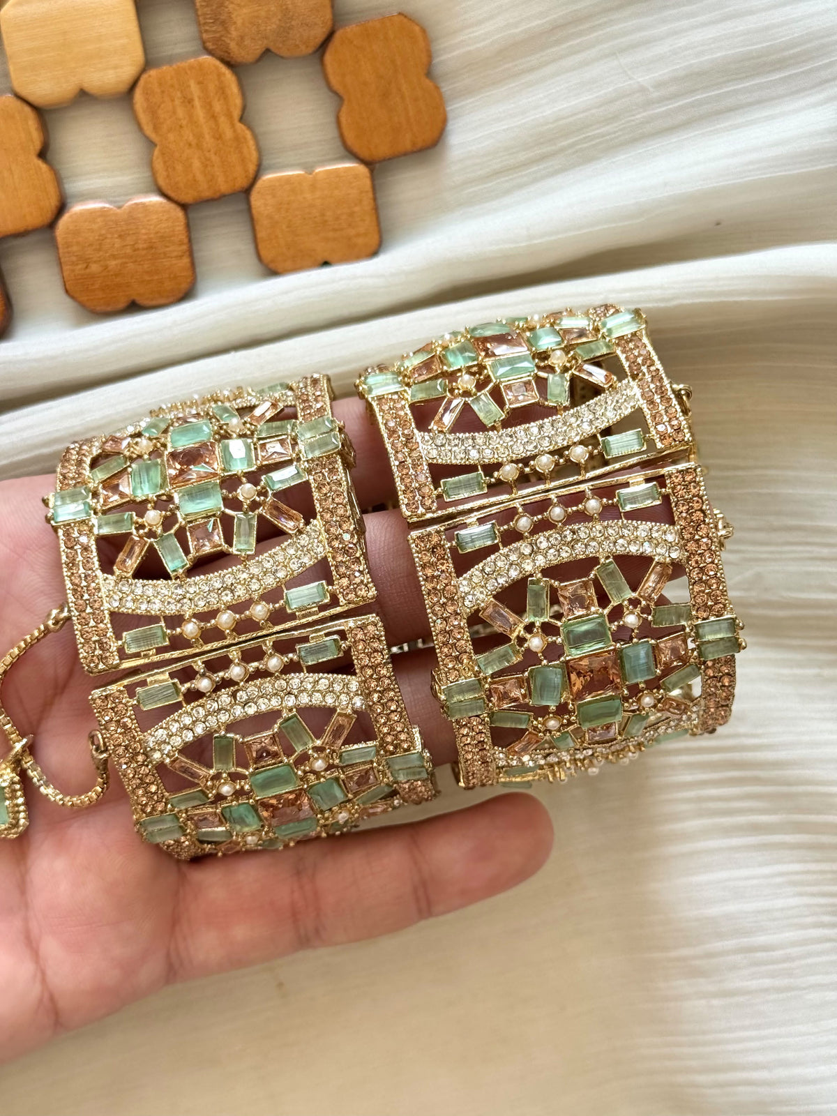 Mahrani zircons bangles pair adjustable size