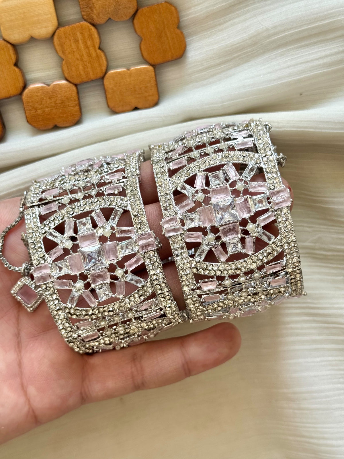 Mahrani zircons bangles pair adjustable size