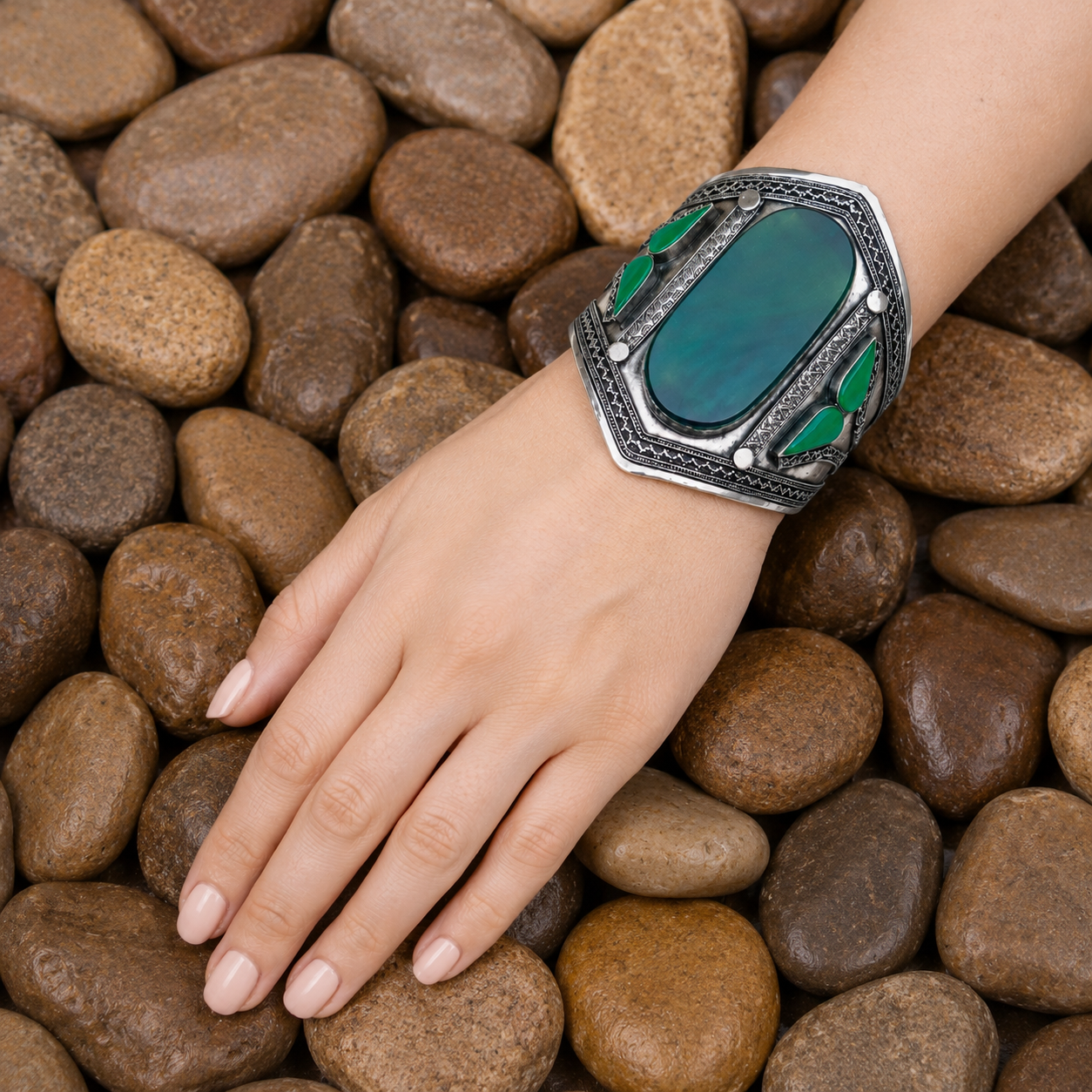 Emerald Marquise Cuff single
