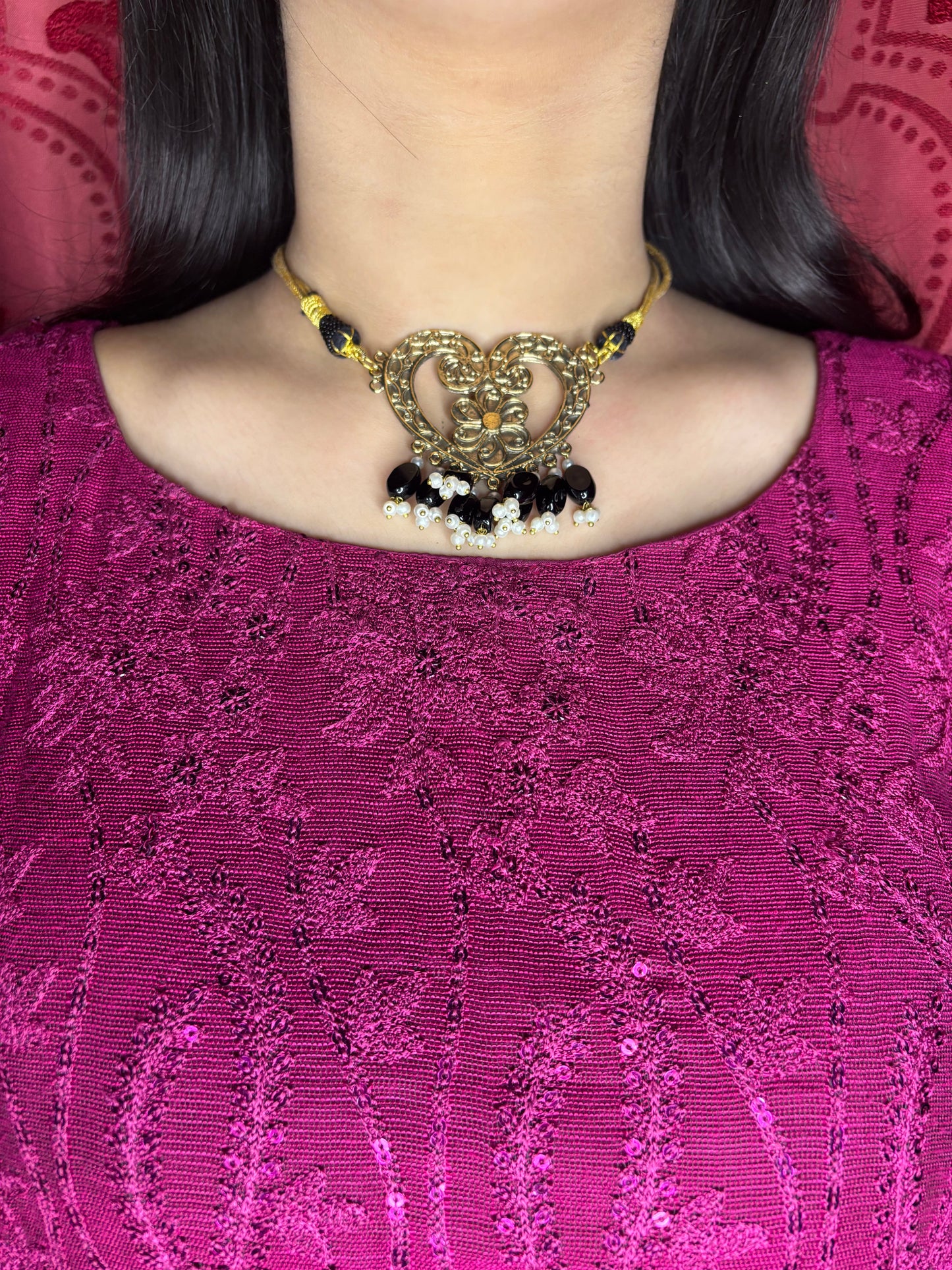 Black Whisper Earrings and Choker