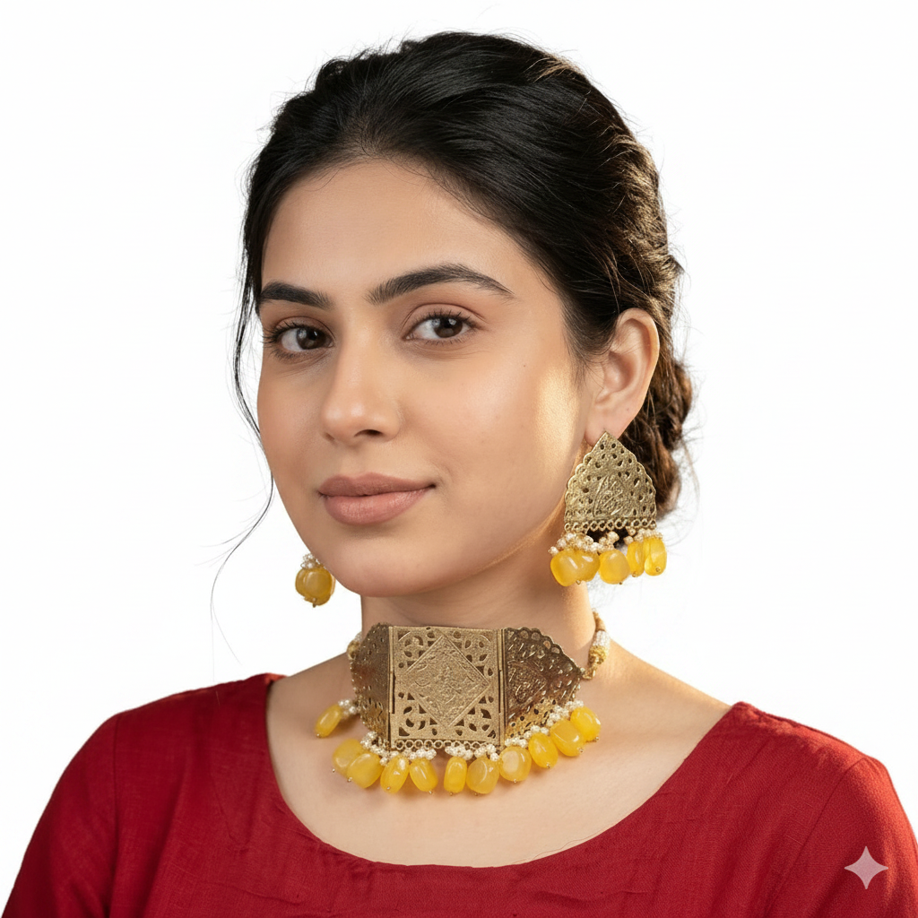 Semi Precious Stones Chokar and Studs